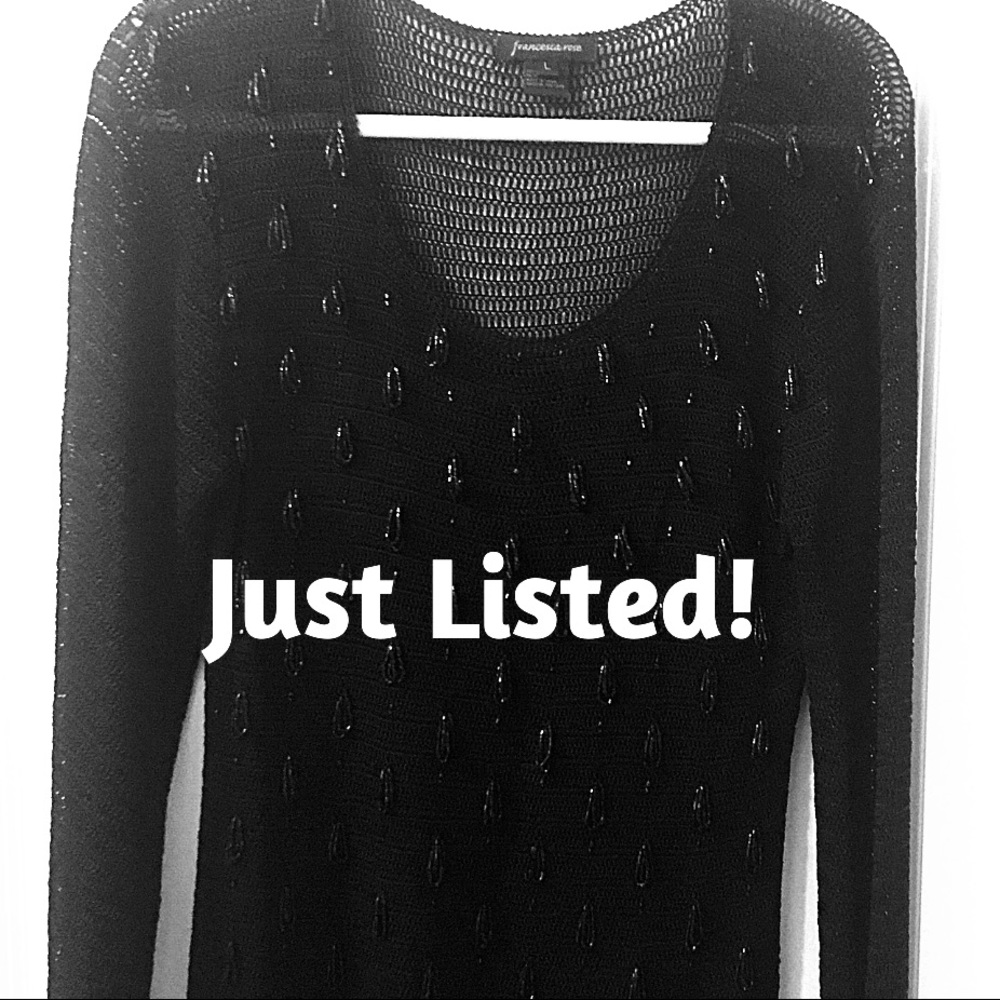 Francesca Rose loose knit beaded sweater